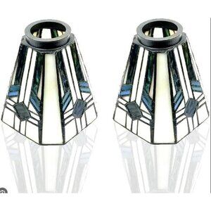 Westinghouse 8112100 2-1/4" Square Tiffany Lamp Shade Art Deco Pack of 2